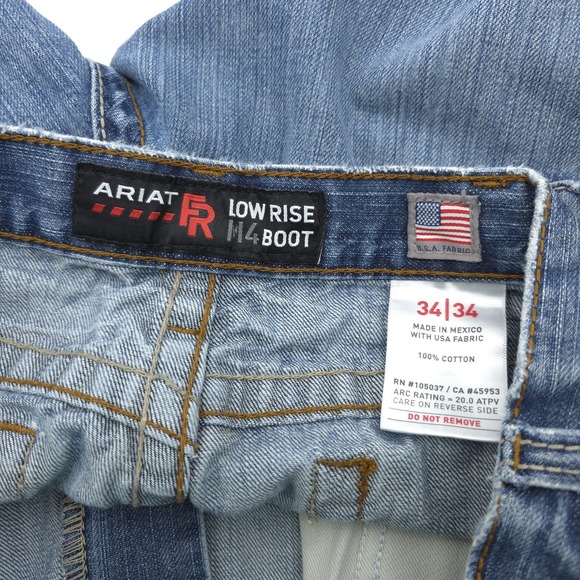 Ariat FR Jeans Men's 34x34 Fit (33X31) M4  Low Rise Boot Cut Blue Fire Resistant - Picture 13 of 16